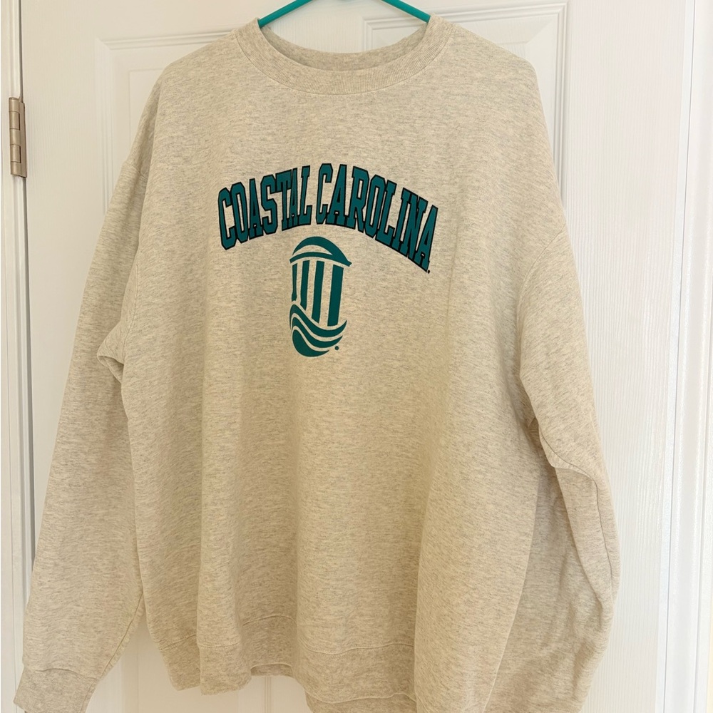 Vintage Coastal Carolina Light Grey University Crewneck